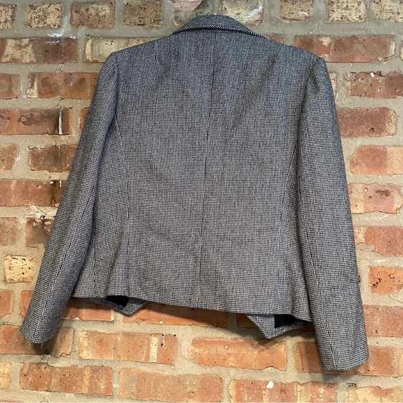 Vintage Jacques Women's Houndstooth Wool Blazer Jacket size 10 grey black blazer - Picture 9 of 9